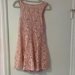 Free People Pink Lace Dress with Attached Slip